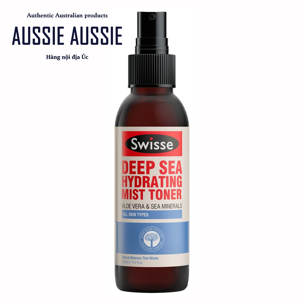 Toner dạng xịt khoáng Swisse Deep Sea Hydrating Mist Toner/ Swisse Rosewater Balancing Mist Toner 125ml aussie.vn | BigBuy360 - bigbuy360.vn