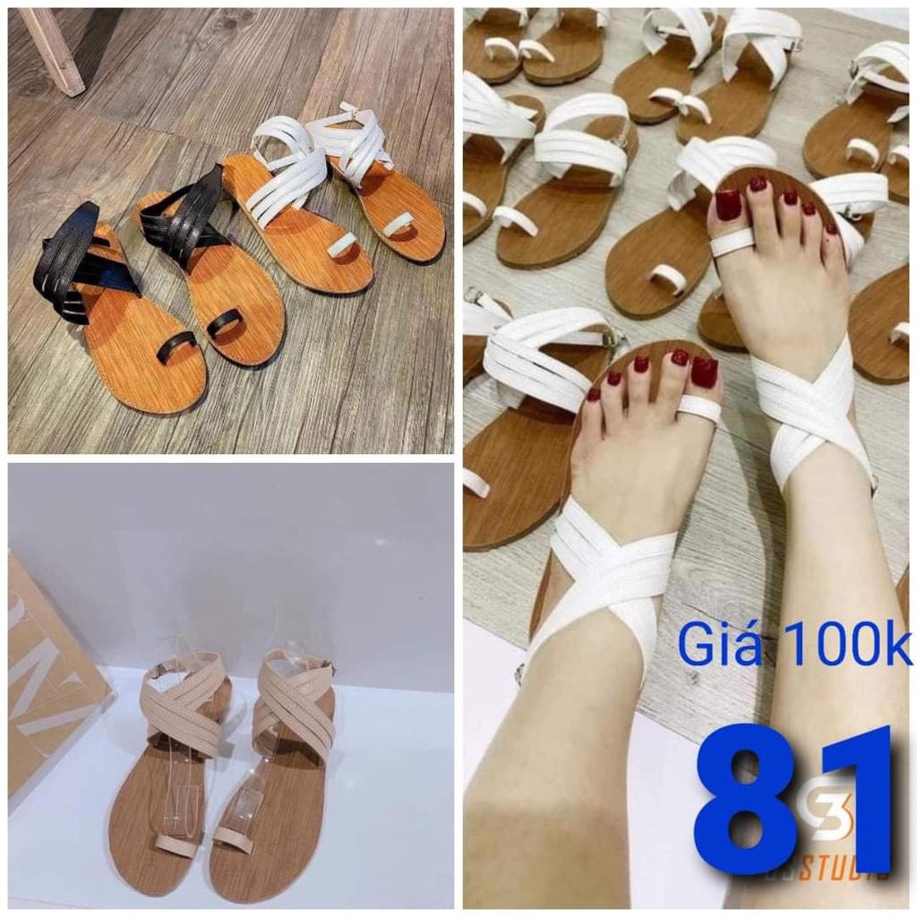 Giày Sandal Quai Hậu Đế Bằng Nữ Đi Học, Đi Làm, Đi Chơi - MS 081