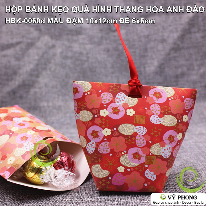 SET 2 HỘP ĐỰNG BÁNH KẸO QUÀ TẶNG HÌNH THANG TRANG TRÍ CÁC DỊP LỄ TẾT IN HỌA TIẾT HOA ANH ĐÀO MAY MẮN HBK-0060 | BigBuy360 - bigbuy360.vn