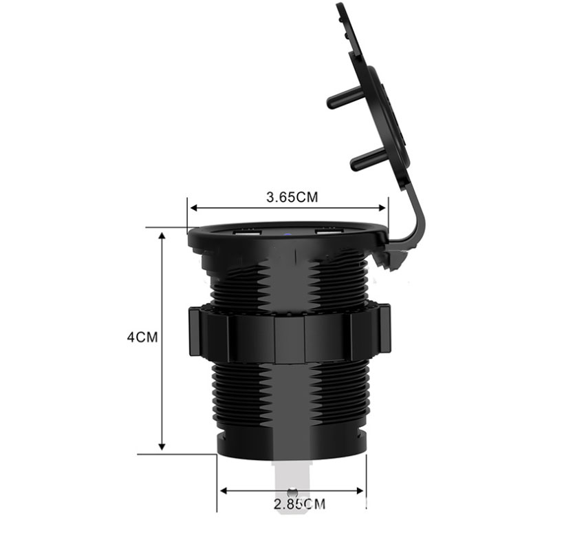 Tẩu Sạc Điện Thoại Cổng Usb Có Đèn Led Cho Xe Hơi