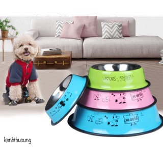 🦴🌈☔️Tô inox đựng thức ăn cho chó mèo🍔🍖🦴🍔