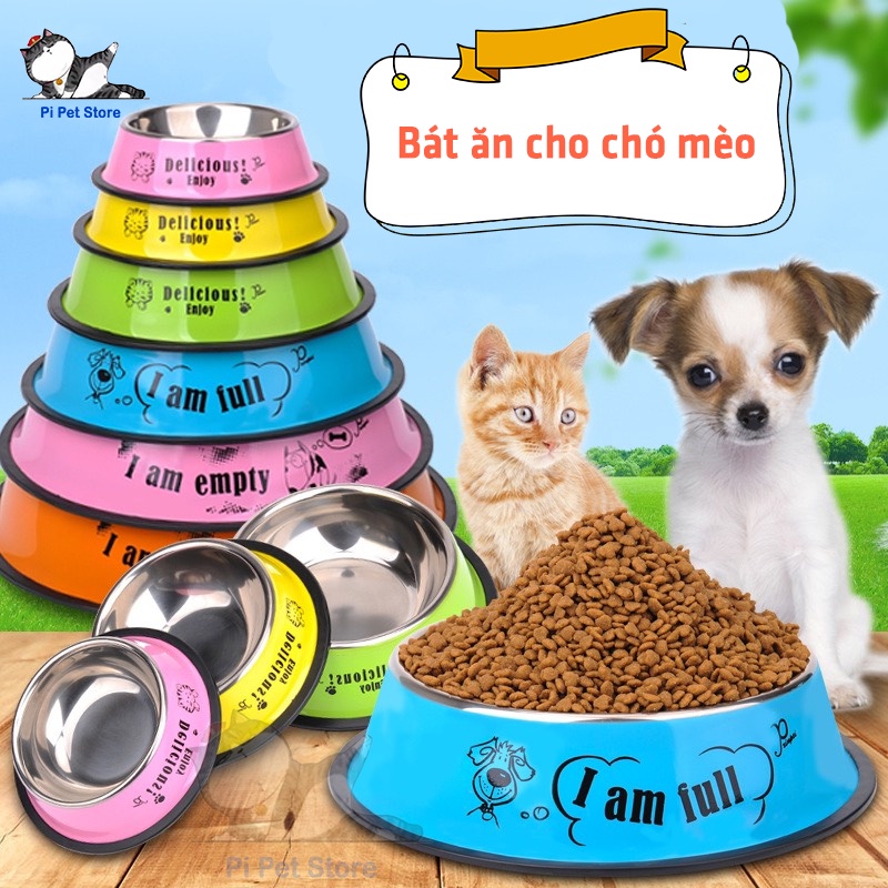 Bát ăn cho Chó Mèo - Bát ăn Inox dễ vệ sinh - Pi Pet Store