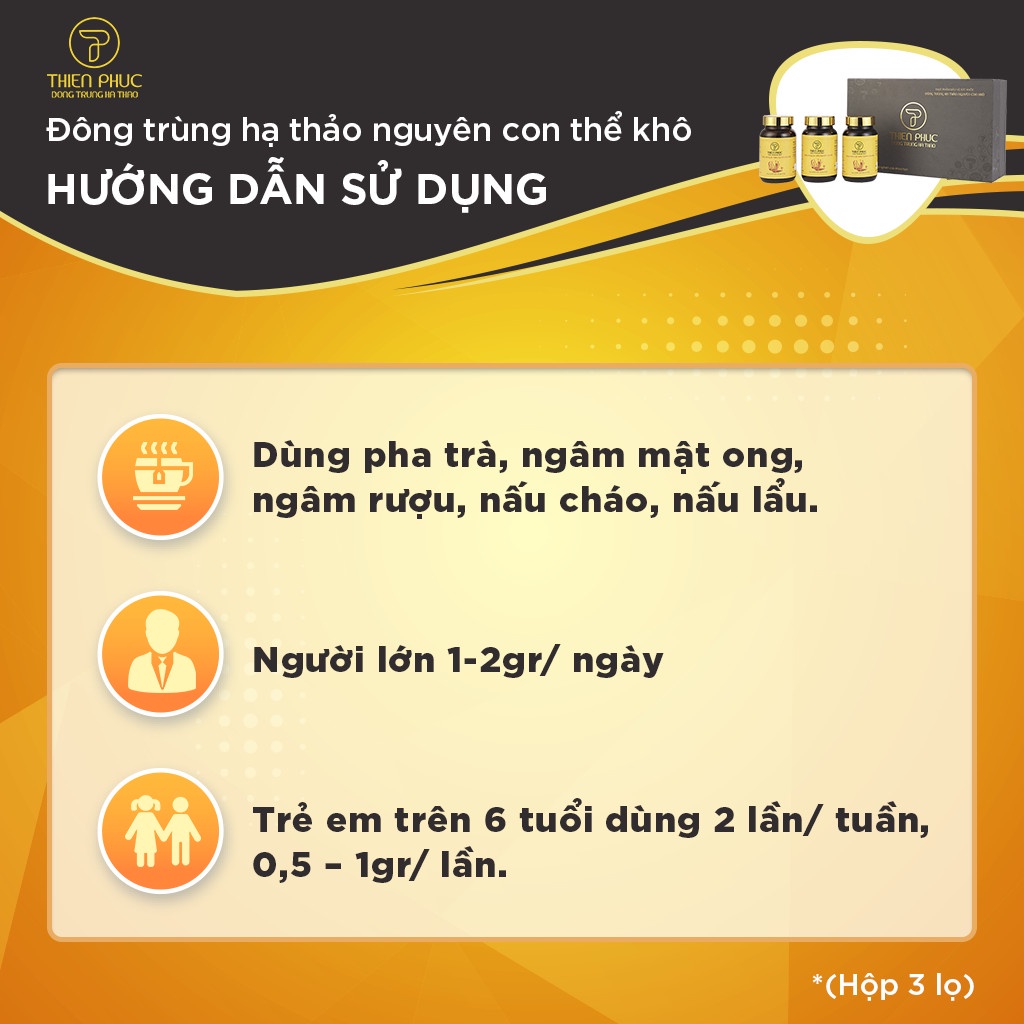 Đông trùng hạ thảo Thiên Phúc nguyên con thể khô