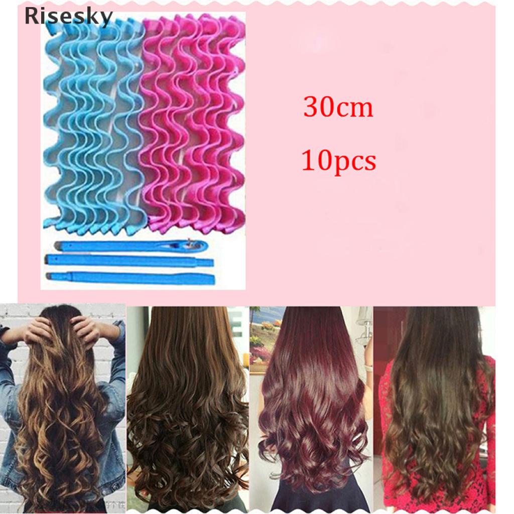 (Hàng Mới Về) Bộ 10 Dụng Cụ Uốn Tóc Không Dùng Nhiệt 30cm