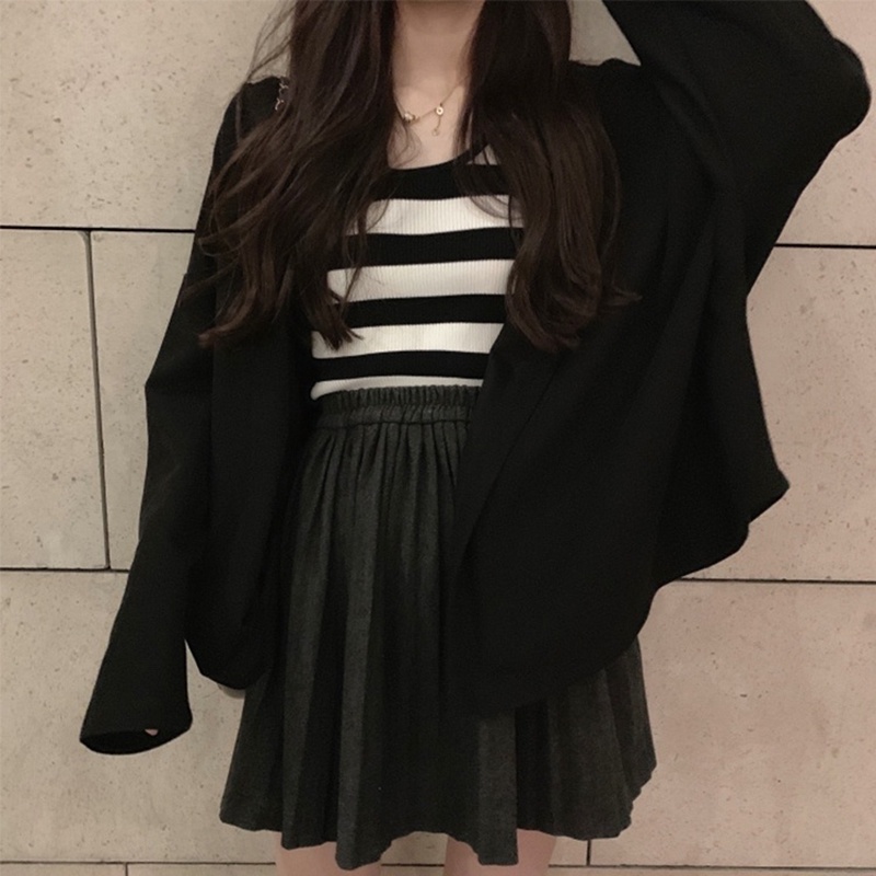 Áo kiểu cardigan IELGY tay dài dáng rộng vải mỏng dễ phối đồ phong cách Hàn Quốc dành cho bạn nữ