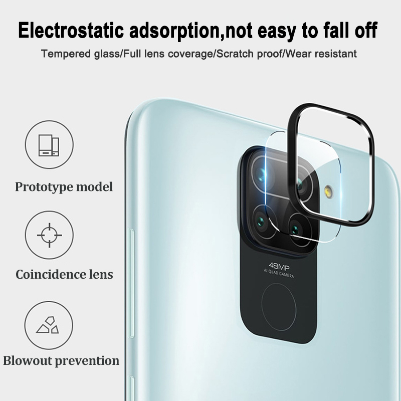 Kính cường lực bảo vệ camera kèm khung cho điện thoại Xiaomi Redmi Note 9 / 9s / 9 Pro / 9 Pro Max
