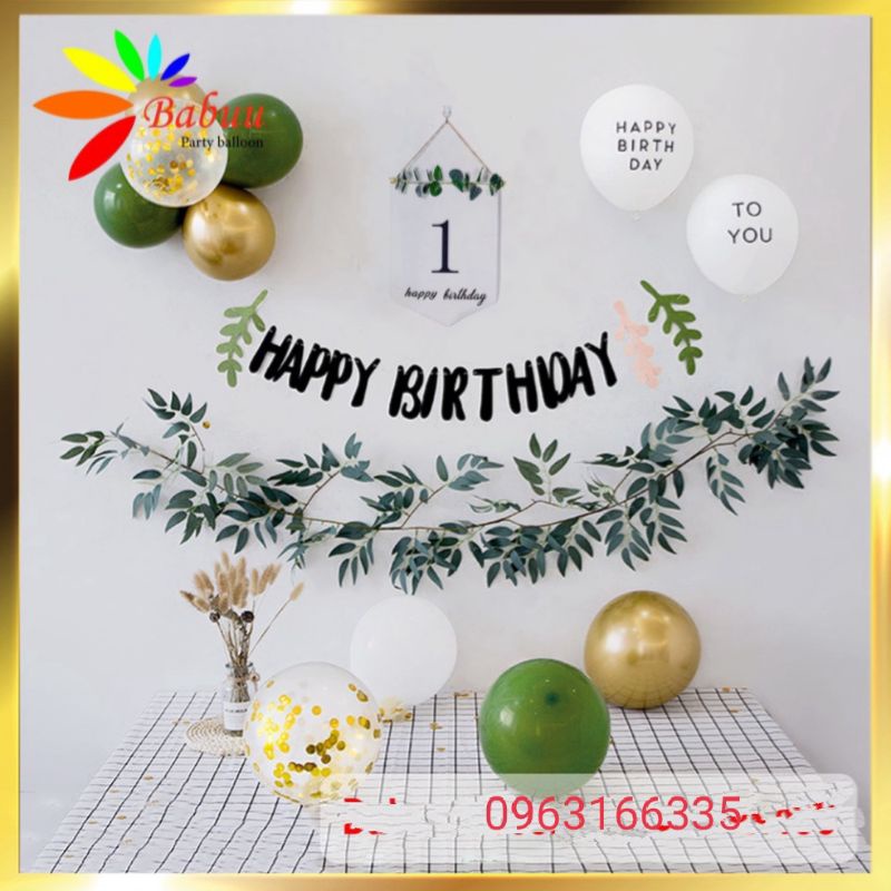 (freeship) Set bóng trang trí sinh nhật phong cách Hàn Quốc