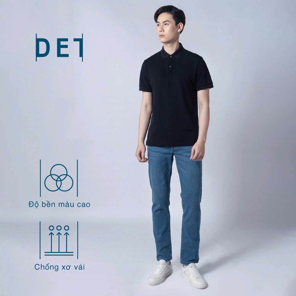 Áo thun nam Polo cao cấp kháng nước tay ngắn DETERMINANT form rộng - màu đen - Black [DETP01]