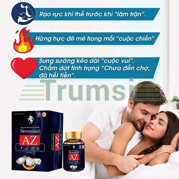 Viên Uống Bổ Thận Tráng Dương Tăng Sinh Lý Giảm Đau Lưng Mỏi Gối Tiểu Đêm Nhiều Tinh Chất Hàu AZ Vạn Tam Chính Hãng