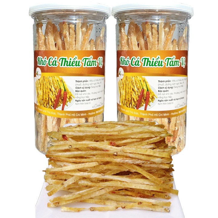 [Mã GROSALE2703 giảm 8% đơn 250K] COMBO 2 HŨ CÁ THIỀU TẨM GIA VỊ THƠM NGON HIỆU SK FOOD - TỔNG 400G