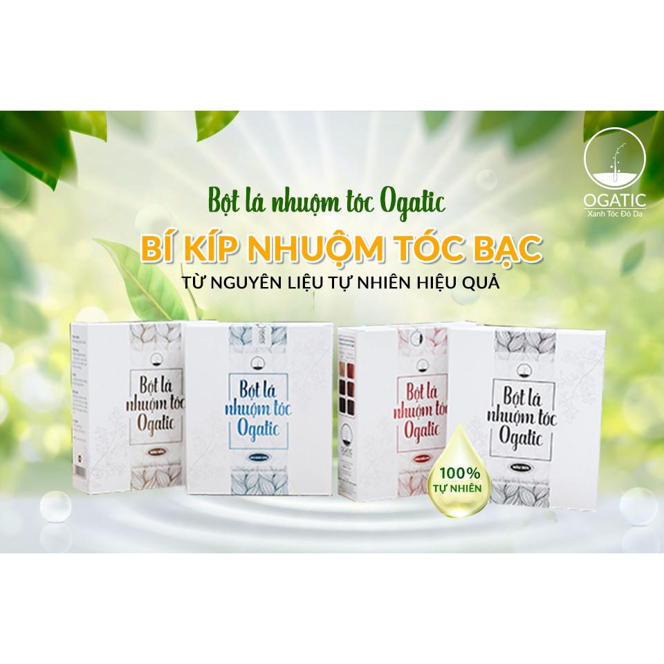  [Combo tiết kiệm] 10 Hộp bột lá nhuộm tóc Ogatic