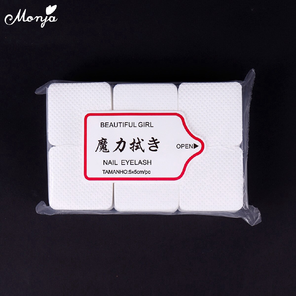 Hộp khăn lau móng tay MONJA làm sạch sơn móng cotton mềm mại chuyên dụng