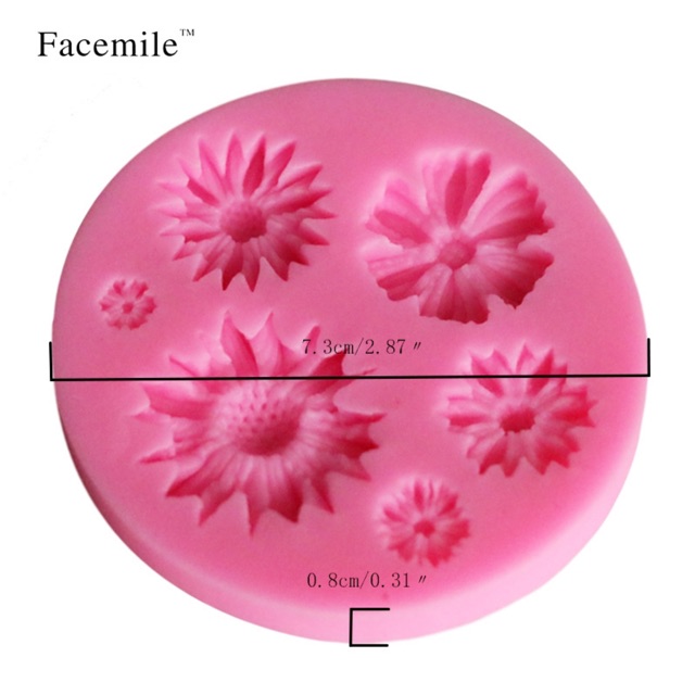 Khuôn silicon hình hoa cúc 3D làm bánh trung thu hiện đại
