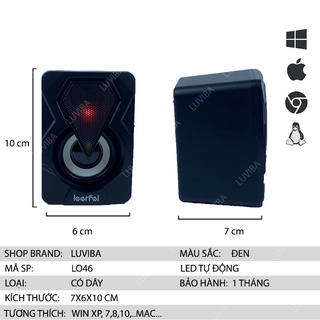 Loa máy tính vi tính mini laptop LED để bàn bass giá rẻ LUVIBA LO46