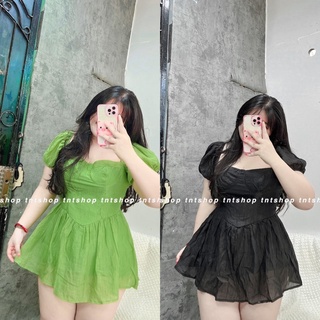 JUM SUIT TƠ GÂN CUP NGỰC DÁNG XÒE  TNT SHOP BIGSIZE 60KG 90KG