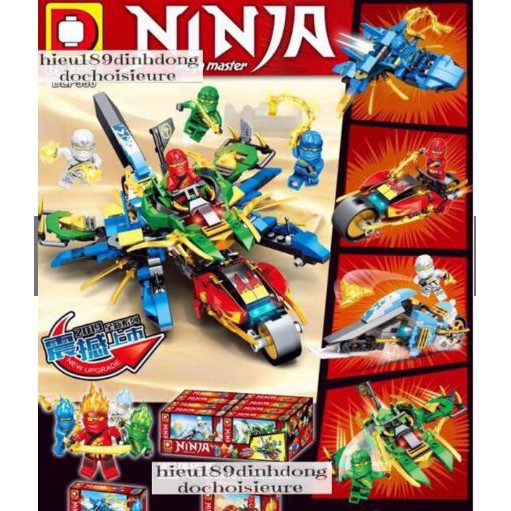Lắp ráp xếp hình Lego Ninjago 536 : chiến cơ của các ninja (4in1)