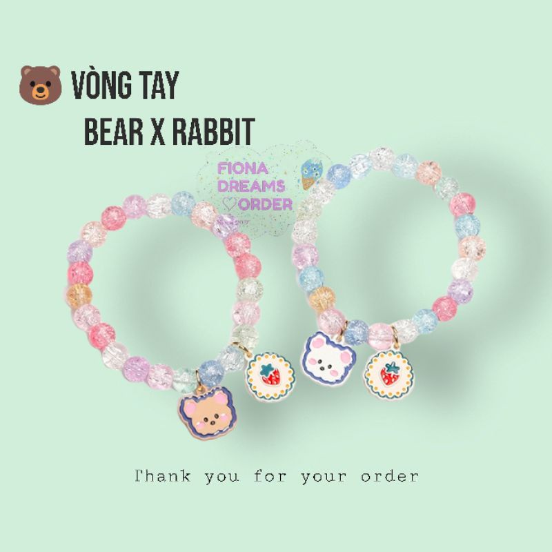 🐻 VÒNG TAY ĐÁ MẶT GẤU, MẶT THỎ  NHIỀU MÀU DỄ THƯƠNG