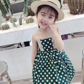 Váy chấm bị xanh cho bé