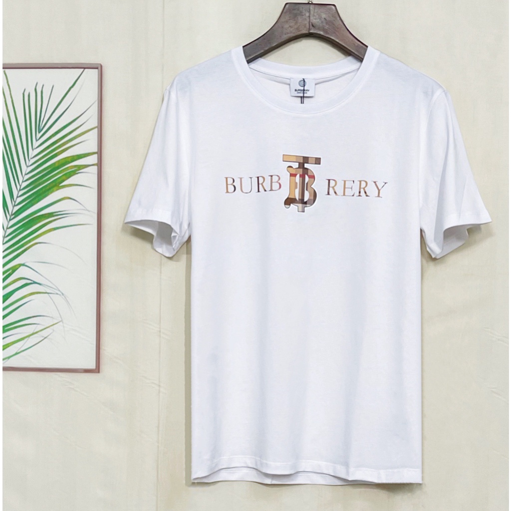 Burberr Áo Thun Ngắn Tay Cổ Tròn In Chữ Thời Trang Mùa Hè Dành Cho Nam 2021