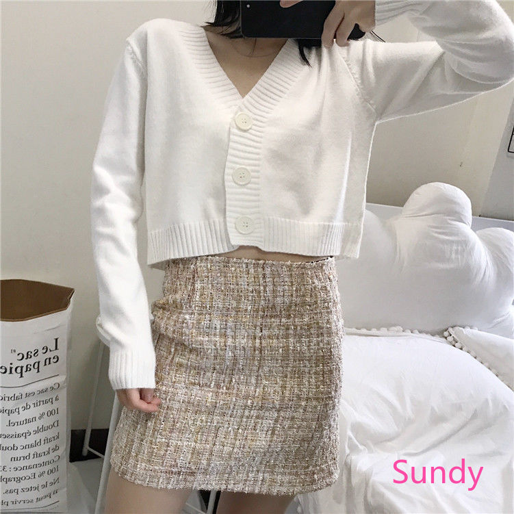 Áo Khoác Cardigan Dài Tay Cổ Chữ V Xinh Xắn Cổ Điển Cho Nữ