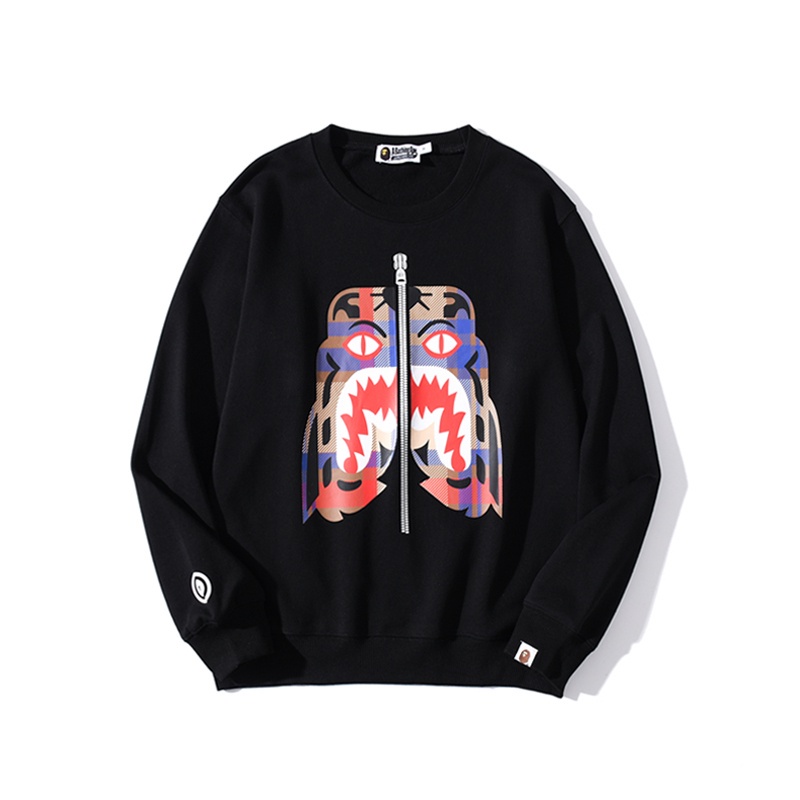 Sweater Bape Shark, Áo nỉ Bape Shark SS2021, chất liệu Cotton, màu đen BapeVN