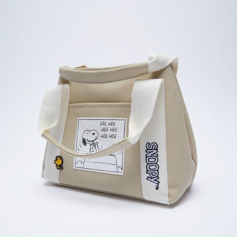 TNS - Túi Tote ZR kèm ví tote Print/Canvas-kem trắng hoạ tiết snoopy