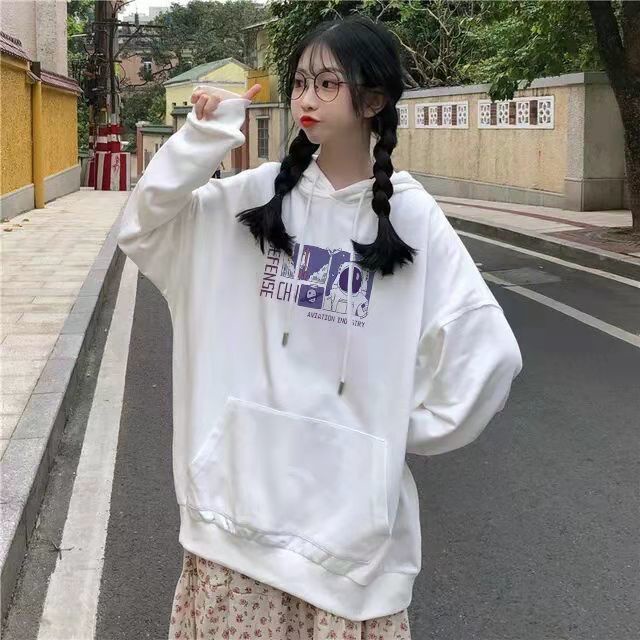 Áo Sweater Mùa Đông 2022 Dáng Suông Có Mũ Trùm Bằng Lông Cừu Dày Dặn Phong Cách Hàn Quốc Cho Nữ