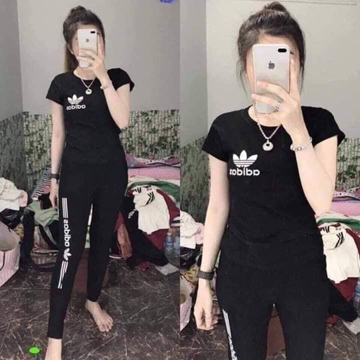 Set Cotton  Dáng Thể Thao - Phối Sọc - Logo Thêu - SP Y Hình | BigBuy360 - bigbuy360.vn