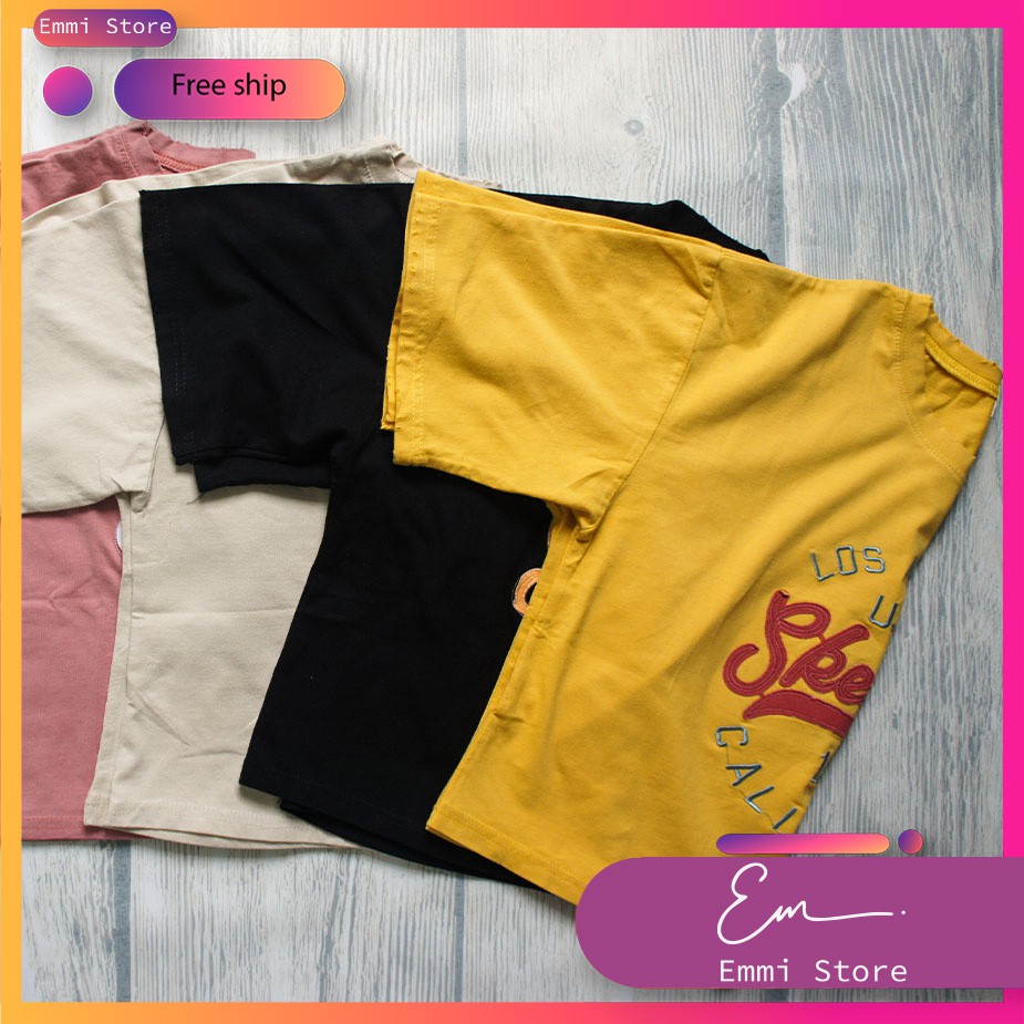 Áo Thun Nữ 💙 FREESHIP💙 Áo Croptop Ema Hàng Nhập QC Cao Cấp, Hình Thêu Đẹp, Siêu Yêu, Chuẩn Hàng Shop | BigBuy360 - bigbuy360.vn