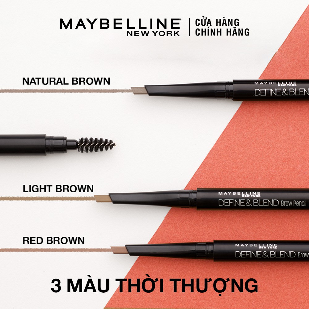 Chì Kẻ Mày 2 Đầu sắc nét tự nhiên Maybelline New York Define & Blend Brow Pencil 0.16g