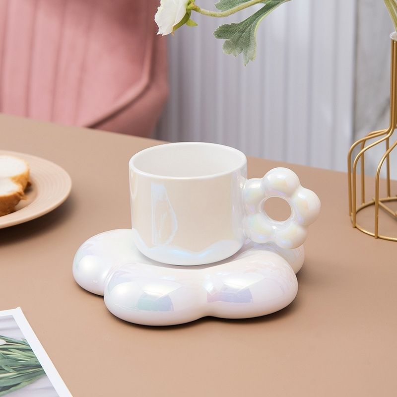 Cốc Uống Cà Phê Bằng Sứ Cao Cấp Có Tay Cầm Tiện Dụng