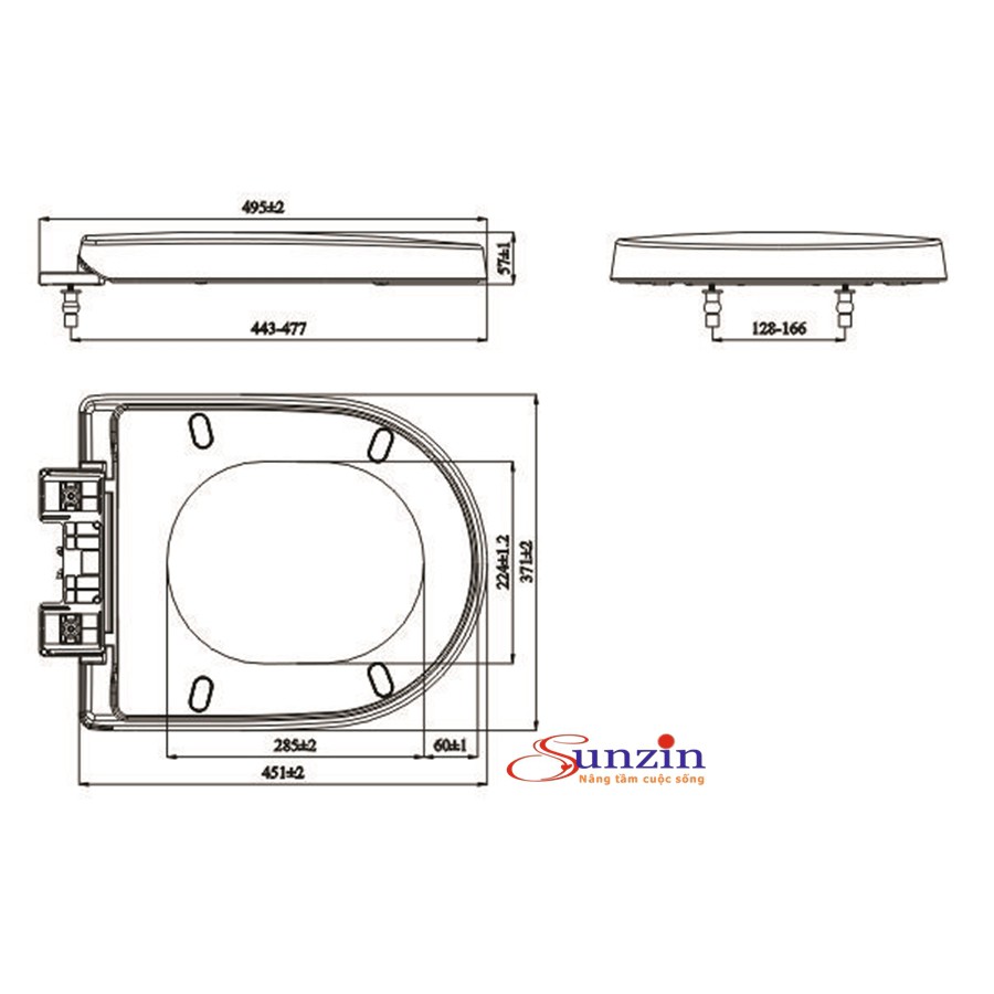 Nắp bồn cầu dáng vuông gập êm thay thế cho các loại bồn cầu - HV Store 103