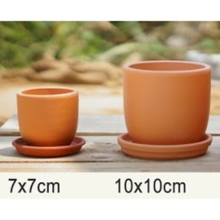 Chậu đất nung [CÓ DĨA LÓT] trồng cây mini, cây để bàn, sen đá, xương rồng loại bo đáy