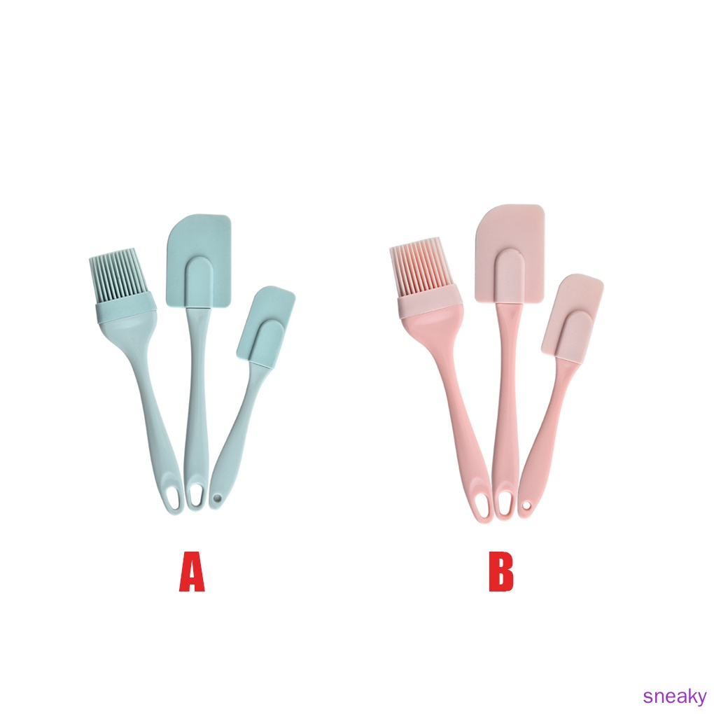 Bộ 3 Dụng Cụ Trộn Kem / Bơ Bằng Silicone Diy Tiện Dụng Cho Nhà Bếp