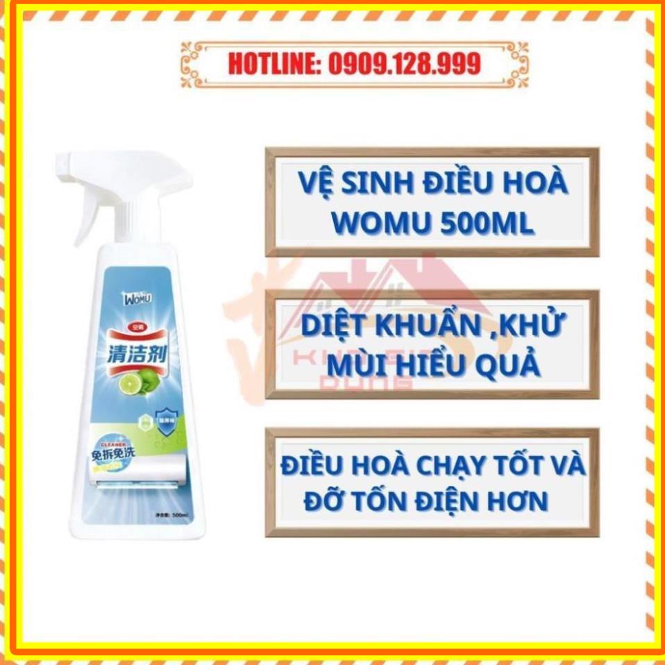 Chai xịt vệ sinh Máy Lạnh Womu Siêu Sạch giúp Khử Mùi Và Diệt Khuẩn Mang Lại Không Khí Trong Lành Cho Gia Đình