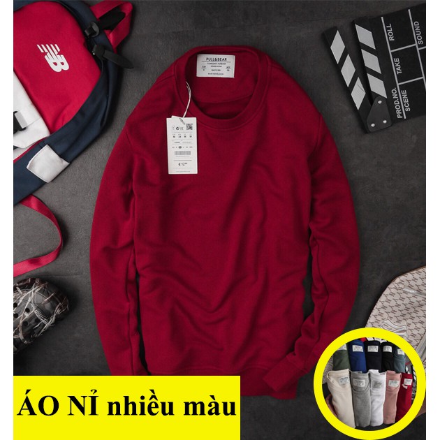 [ SALE ] Áo nỉ thu đông - Pull Bear - Chất nỉ dày đẹp nhiều màu - cổ tròn