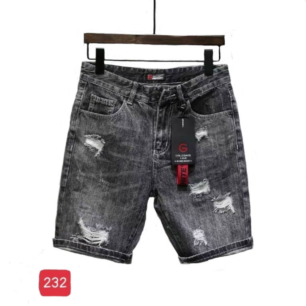 Quần Short Nam XM232JK Chất Bò Cao Cấp Wash Rách Vải Jean Coton Co Dãn From Chuẩn
