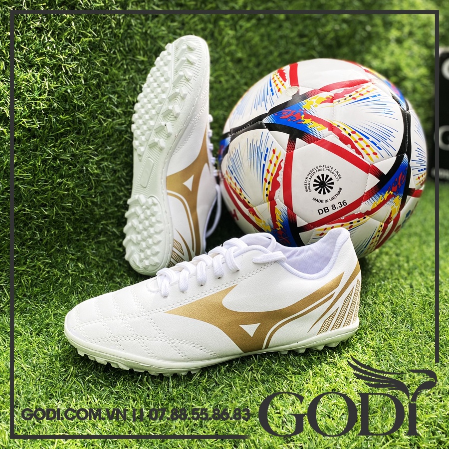 Giày đá banh nữ &amp; trẻ em size 38 - Giày bóng đá màu trắng nữ size 38, siêu đẹp siêu bền chất lượng cao - Godi Sport