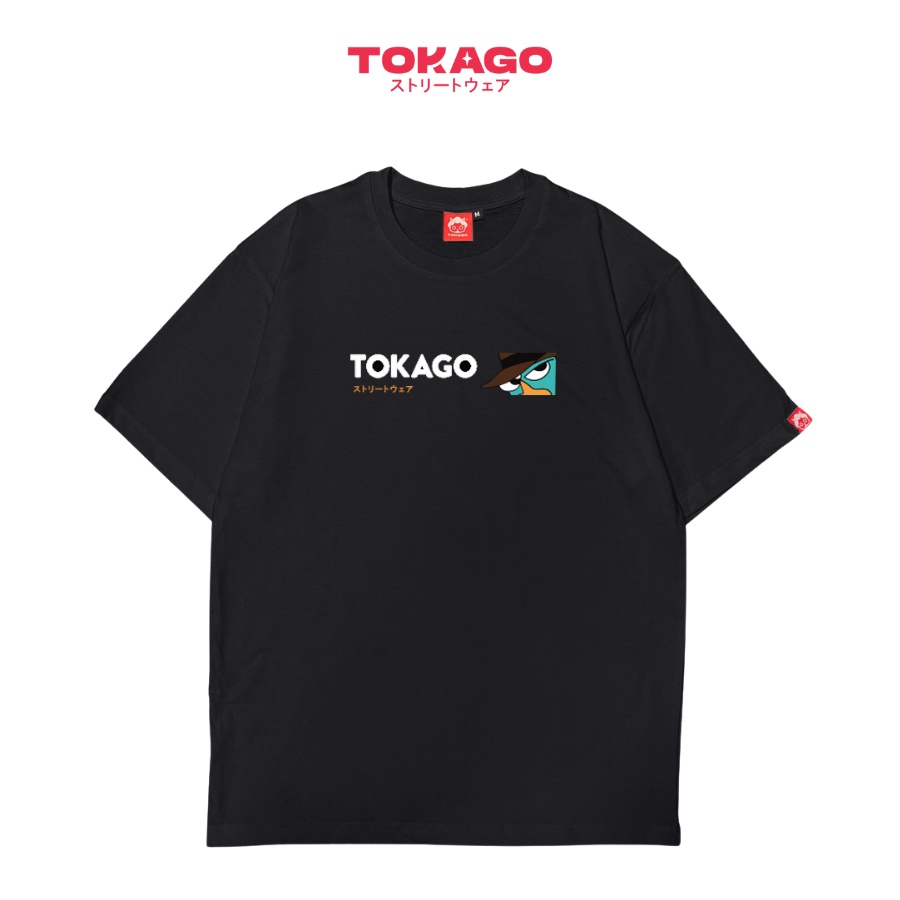 Áo thun unisex Tokago Perry Cax Cax tay lỡ, áo phông nam nữ cotton dày, oversize form rộng