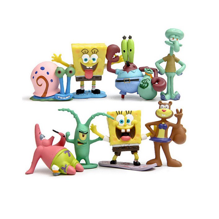 Mô Hình 08 Nhân Vật Trong Phim Chú Bọt Biển Tinh Nghịch SpongeBob
