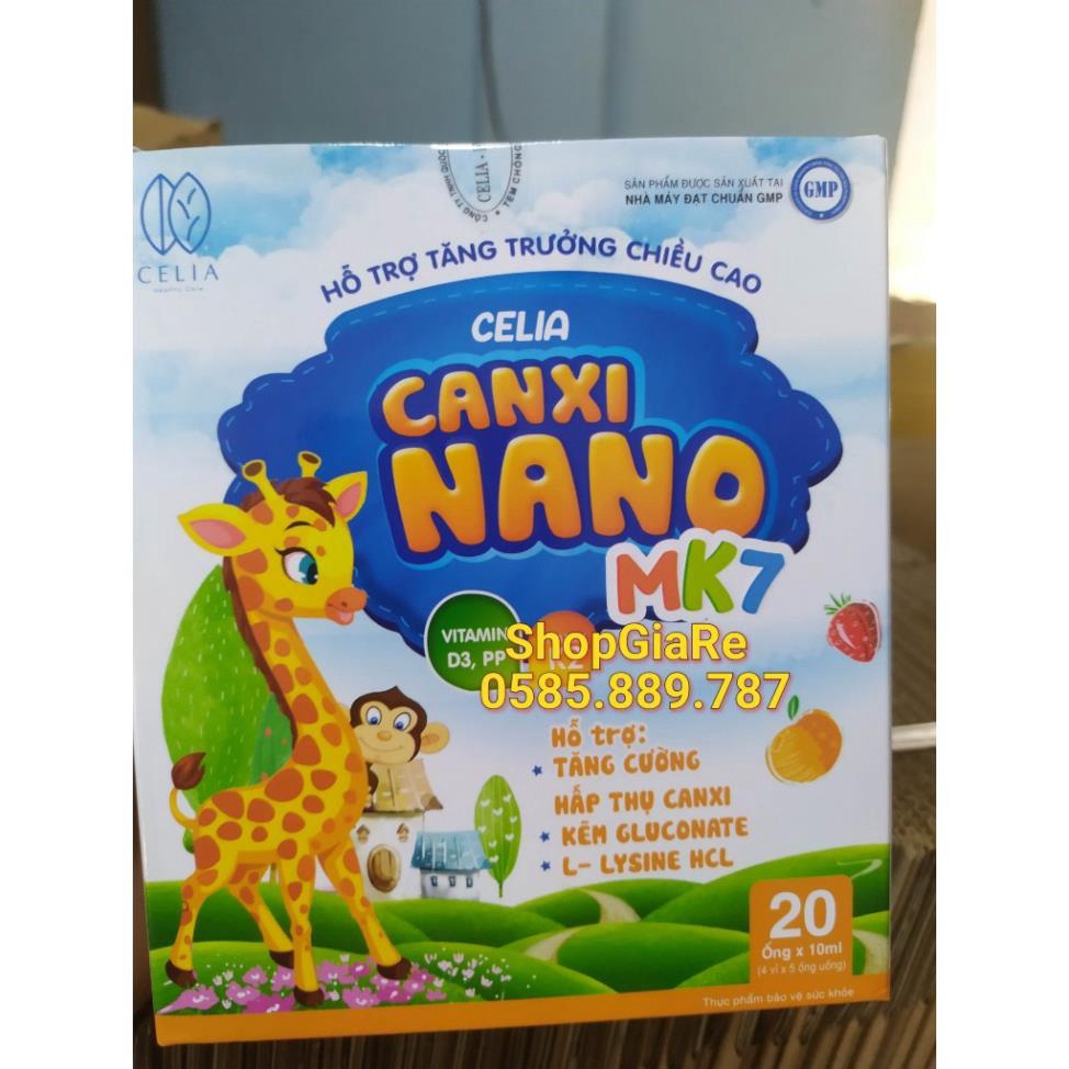 Celia Canxi Nano Mk7 phát triển chiều cao, kích thích ăn ngon, cho xương chắc khoẻ chống còi xương, loãng xương 20 ống