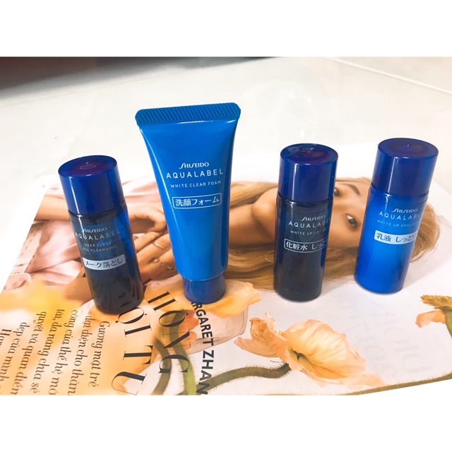 Set mini shiseido aqualabel màu xanh 4 món