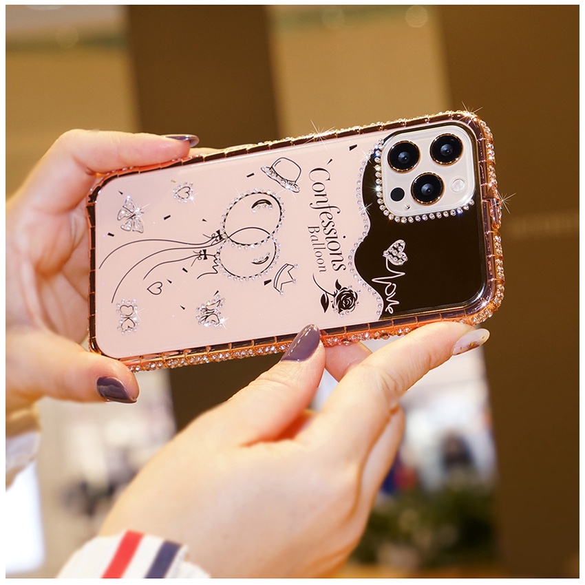 Ốp Điện Thoại Khung Kim Loại Lấp Lánh Sang Trọng Cho IPhone 11 12 Pro Max 12 X XR XS IPhone 11