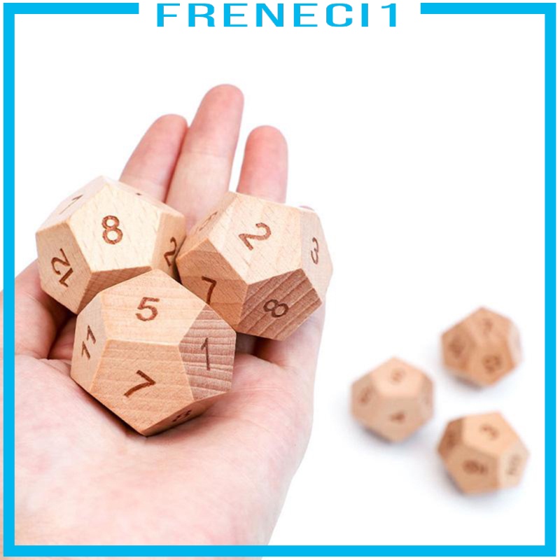 [FRENECI1] Wooden D12 12-Sided Dice Board Game DND MTG Dice for Role Playing