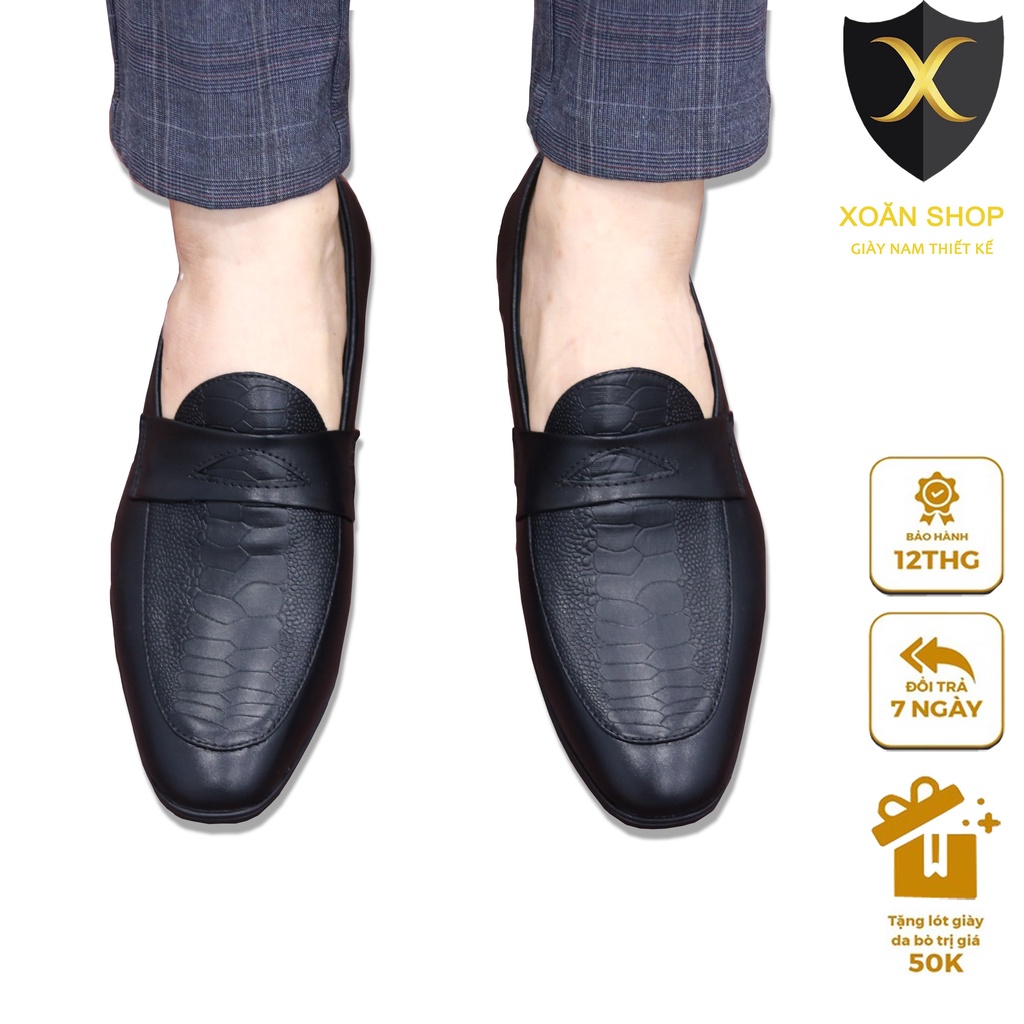 Giày lười nam, giày da nam Xoăn Shop V5