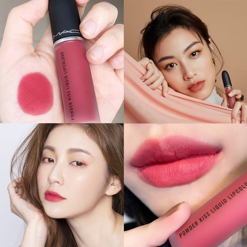 SON KEM LÌ MAC POWDER KISS LIQUID LIP COLOUR 988 A LITTLE CHÍNH HÃNG - 8881