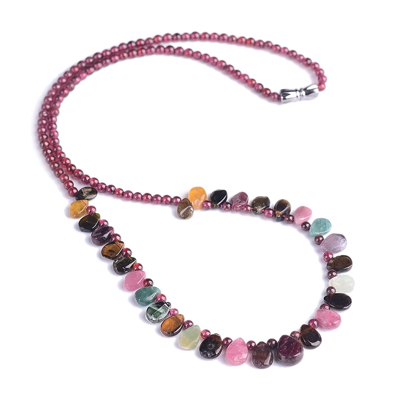 Luxury natural tourmaline crystal necklace