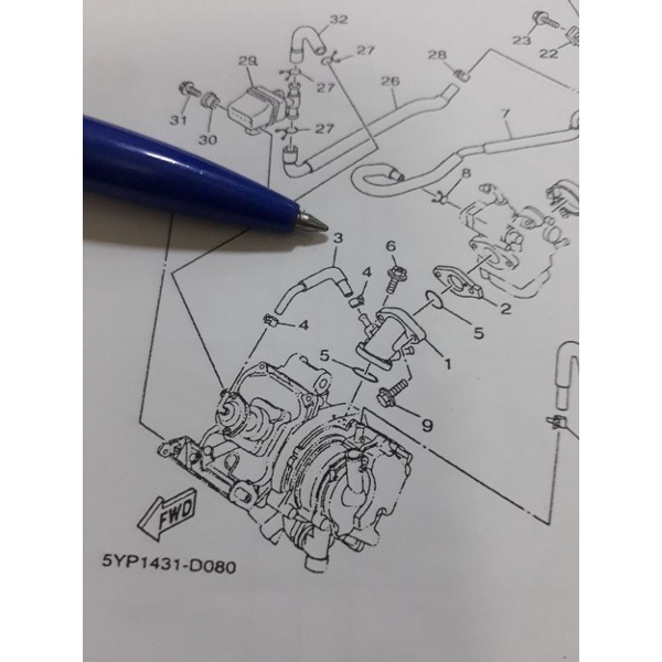 Ống hơi sử lý khí thải Exciter 4 số 5 số .2006_2014 Yamaha