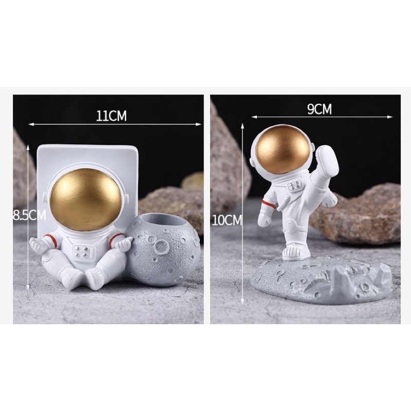 Mô hình trang trí + Giá đỡ điện thoại phi hành gia bằng sứ cực chắc chắn và nét đẹp.