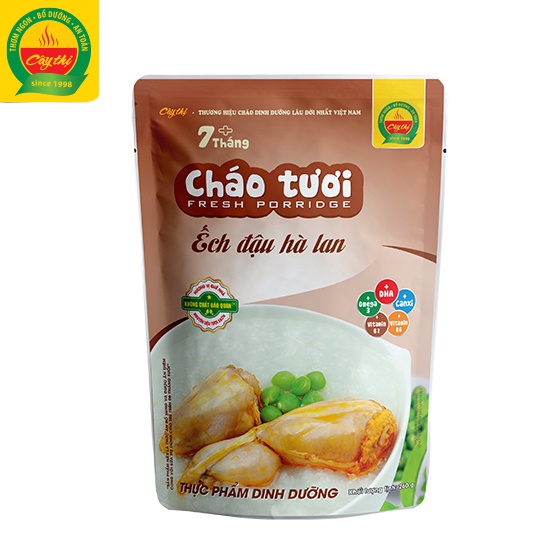 Cháo Tươi Ếch Đậu Hà Lan Thương Hiệu Cây Thị - Mở gói ăn ngay 260g